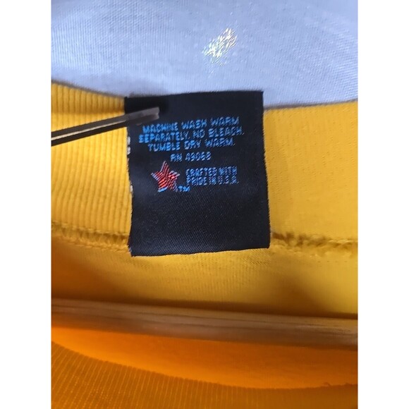 Vintage 90s SOFFE Choice Yellow Long Sleeve Mock Neck T-SHIRT XL Eagles - Picture 8 of 8